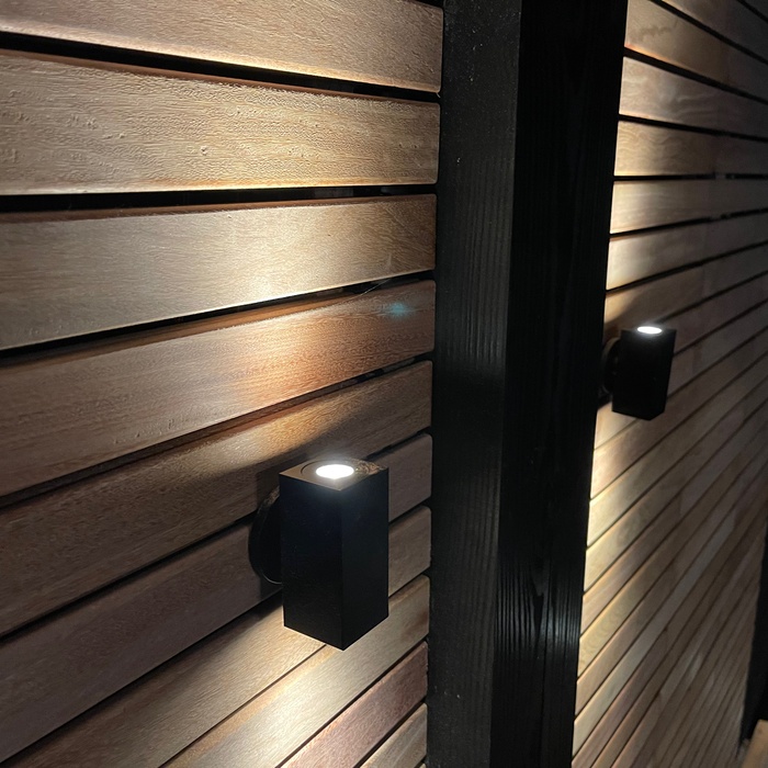Beleuchtung für Ihren Moderne Zaun oder Ihr Carport - Einbaustrahler  schwarz - 12 Stück - komplettes Set